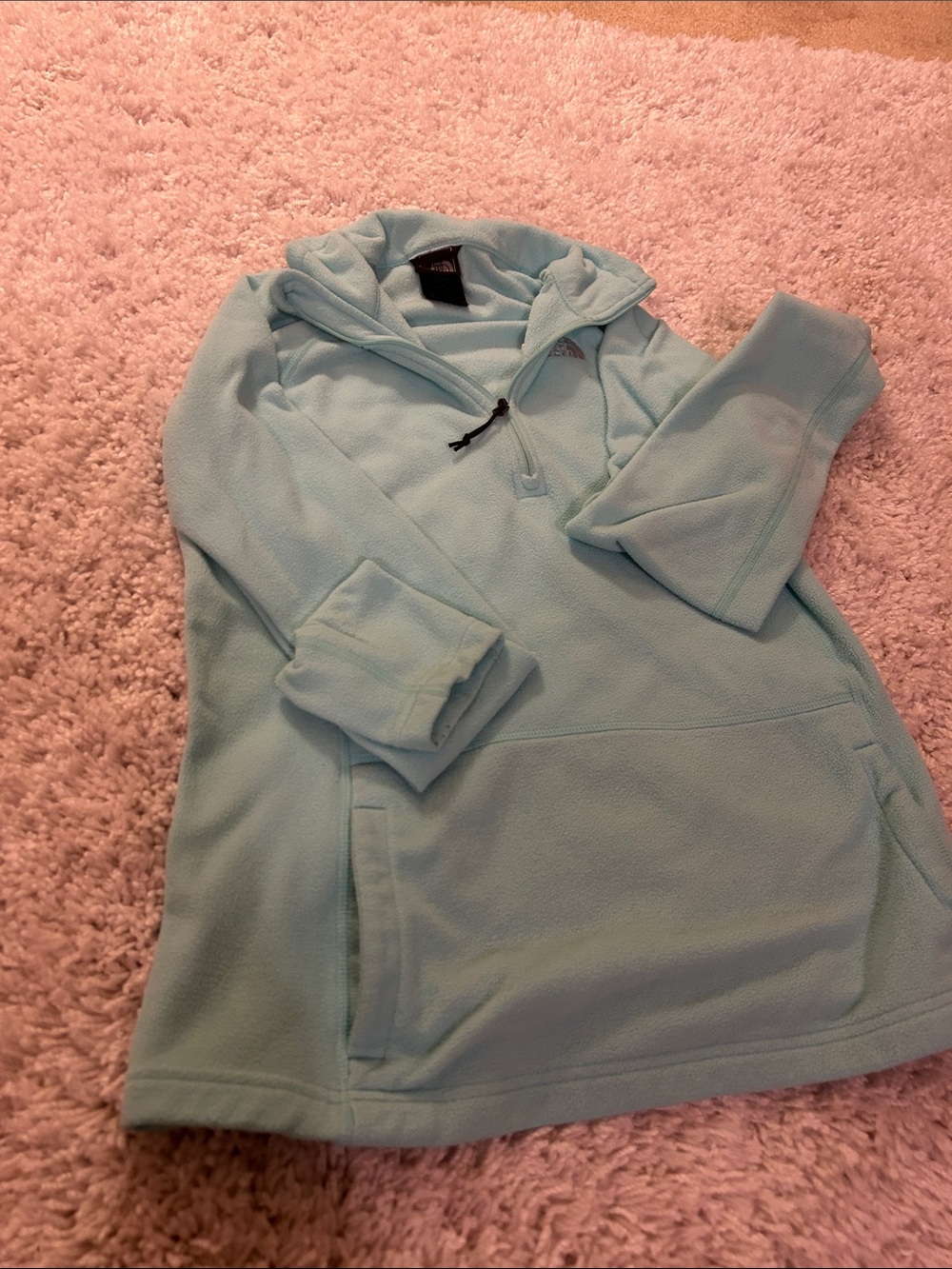 The North Face Light Aqua Fleece Teddy Jacket with Hood